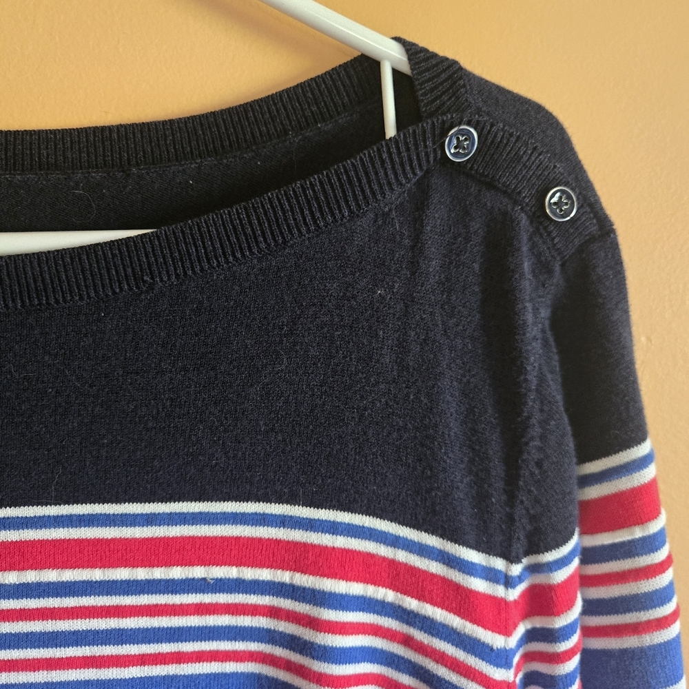 Talbots Multicolor Striped Top PTP=24" - Picture 3 of 5